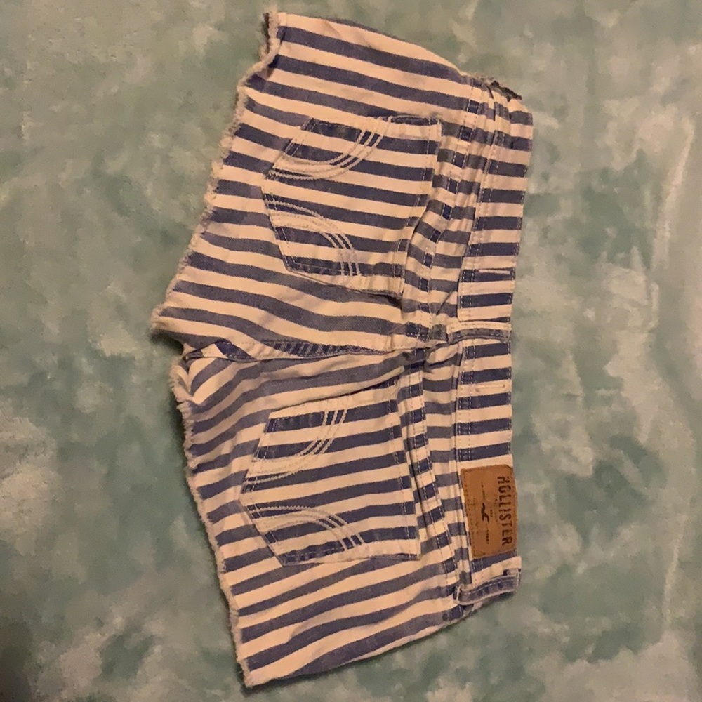 Blue and white Striped Hollister shorts very short